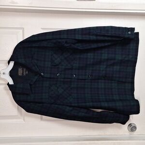 Pendleton Vintage Board Shirt Wool Plaid Flannel Black Watch Tartan L